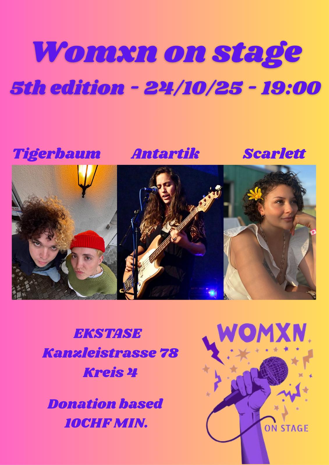 flyer womxn on stage